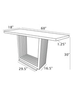 Diagram of marble console table with rectangle steel base 60x18x30
