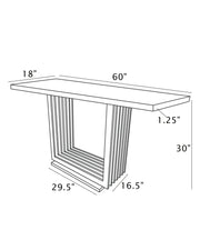 Diagram of marble console table with rectangle steel base 60x18x30