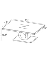 CT320 - 2 White Marble Coffee Table Set With Gold Stainless Steel Base by Quality Living Furniture