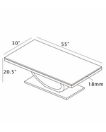 Modern white marble coffee table dimensions: 55