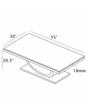 Modern white marble coffee table dimensions: 55