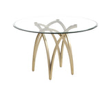 Modern Rectangular Glass Dining Table With Chrome Base Seats Eight by Quality Living Furniture