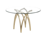 Modern Rectangular Glass Dining Table With Chrome Base Seats Eight by Quality Living Furniture