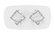 Modern Rectangular Glass Top Dining Table With Chrome Base by Quality Living Furniture