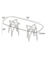 Modern Rectangular Glass Top Dining Table With Chrome Base by Quality Living Furniture