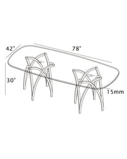 Modern Rectangular Glass Top Dining Table With Chrome Base by Quality Living Furniture