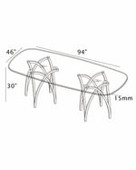 Modern Rectangular Glass Top Dining Table With Chrome Base by Quality Living Furniture