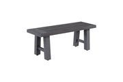 D1000D6 Outdoor Patio Dining Set with Bench and Chairs, All-Weather Polywood Table & Gray PE Wicker Seating, Rust-Proof Aluminum Frame