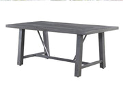 D1000D6 Outdoor Patio Dining Set with Bench and Chairs, All-Weather Polywood Table & Gray PE Wicker Seating, Rust-Proof Aluminum Frame