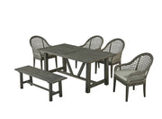 D1004D6 Outdoor Patio Dining Set with Bench Seating, All-Weather 73