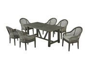D1005D6 Outdoor Patio Dining Set with Bench Seating, All-Weather 73