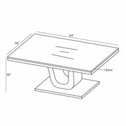 Modern Rectangle Dining Table with White Marble Top and Polished U-Base (D13 & D14-DT) by Quality Living Furniture