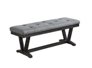 White Faux Marble Dining Set with Button Tufted Seating, Gray & Beige Upholstery (D185 & D186) by Quality Living Furniture