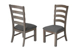 Traditional Wooden Dining Set With Extension Leaf And Gray or Beige Chairs (D21 & D22) by Quality Living Furniture