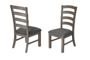Traditional Wooden Dining Set With Extension Leaf And Gray or Beige Chairs (D21 & D22) by Quality Living Furniture