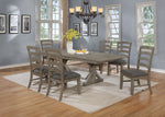 Traditional Wooden Dining Set With Extension Leaf And Gray or Beige Chairs (D21 & D22) by Quality Living Furniture