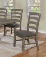 Traditional Ladder Back Dining Chairs with Upholstered Seats, Gray & Beige (D21 & D22) by Quality Living Furniture
