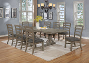 Traditional Wooden Dining Set With Extension Leaf And Gray or Beige Chairs (D21 & D22) by Quality Living Furniture