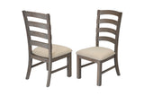 Traditional Wooden Dining Set With Extension Leaf And Gray or Beige Chairs (D21 & D22) by Quality Living Furniture