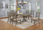 Traditional Wooden Dining Set With Extension Leaf And Gray or Beige Chairs (D21 & D22) by Quality Living Furniture