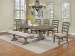 Traditional Wooden Dining Set With Extension Leaf And Gray or Beige Chairs (D21 & D22) by Quality Living Furniture