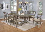 Traditional Wooden Dining Set With Extension Leaf And Gray or Beige Chairs (D21 & D22) by Quality Living Furniture