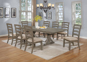 Traditional Wooden Dining Set With Extension Leaf And Gray or Beige Chairs (D21 & D22) by Quality Living Furniture