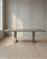 Rustic Gray Wooden Extendable Dining Table with Trestle Base (D25-DT) by Quality Living Furniture