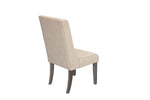 Modern Farmhouse Beige Linen Dining Chairs with Button Tufting and Weathered Gray Legs (Set of 2) by Quality Living Furniture