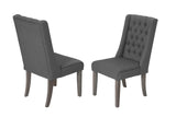 104-Inch Modern Traditional Rustic Gray Dining Set with Tufted Linen Chairs (D25 & D26) by Quality Living Furniture