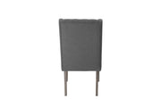 104-Inch Modern Traditional Rustic Gray Dining Set with Tufted Linen Chairs (D25 & D26) by Quality Living Furniture