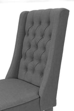 104-Inch Modern Traditional Rustic Gray Dining Set with Tufted Linen Chairs (D25 & D26) by Quality Living Furniture