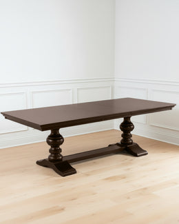 Traditional Cappuccino Wood Extendable Dining Table with Double Pedestal Base (D35DT) by Quality Living Furniture