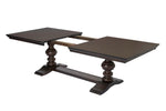 Traditional Dark Wood Extendable Dining Table with Double Pedestal Base (D35-DT) by Quality Living Furniture