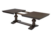 Traditional Dark Wood Extendable Dining Table with Double Pedestal Base (D35-DT) by Quality Living Furniture