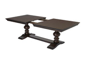 Traditional Dark Wood Extendable Dining Table with Double Pedestal Base (D35-DT) by Quality Living Furniture