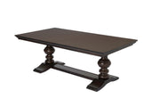 Traditional Dark Wood Extendable Dining Table with Double Pedestal Base (D35-DT) by Quality Living Furniture