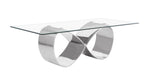 78-Inch Modern Glass-Top Dining Table with Infinity Steel Base, Silver or Gold (D406-9) by Quality Living Furniture