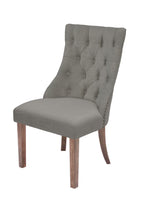 Classic Beige Linen Parsons Dining Chairs with Button Tufting and Nailhead Trim (Set of 2) (D42) by Quality Living Furniture