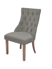 Classic Beige Linen Parsons Dining Chairs with Button Tufting and Nailhead Trim (Set of 2) (D42) by Quality Living Furniture