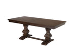 Traditional Dark Wood Extendable Dining Table with Sculpted Double Pedestal Base (D42) by Quality Living Furniture