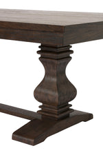 Traditional Dark Wood Extendable Dining Table with Sculpted Double Pedestal Base (D42) by Quality Living Furniture