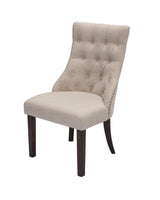 Classic Beige Linen Parsons Dining Chairs with Button Tufting and Nailhead Trim (Set of 2) (D42) by Quality Living Furniture