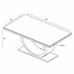 87-Inch Modern White Marble Top Dining Table with Polished Gold Oval Base by Quality Living Furniture