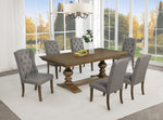 Traditional Trestle Dining Set with Upholstered Chairs (D700 D701) by Quality Living Furniture
