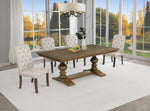 Traditional Trestle Dining Set with Upholstered Chairs (D700 D701) by Quality Living Furniture