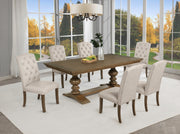 Traditional Trestle Dining Set with Upholstered Chairs (D700 D701) by Quality Living Furniture