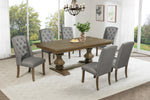 Traditional Solid Wood Trestle Dining Set With Upholstered Chairs (D702 D703) by Quality Living Furniture