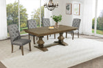 Traditional Solid Wood Trestle Dining Set With Upholstered Chairs (D702 D703) by Quality Living Furniture