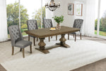 Traditional Solid Wood Trestle Dining Set With Upholstered Chairs (D702 D703) by Quality Living Furniture